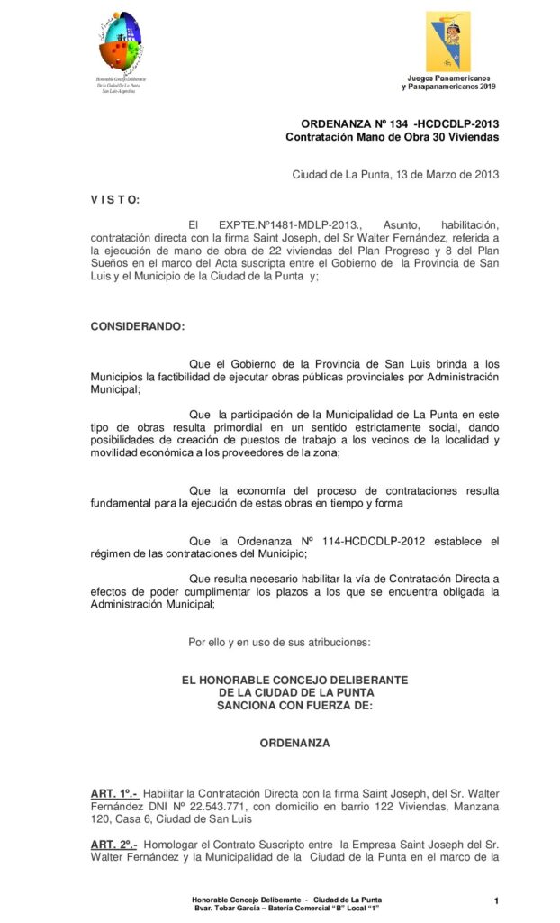 thumbnail of ORDENANZA Nº 134 -Contratacion mano de obra 30 viviendas
