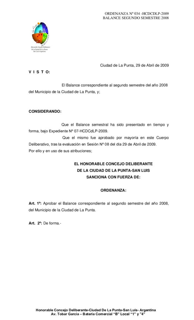 thumbnail of ORDENANZA Nº 34 BALANCE 2º SEM-2008