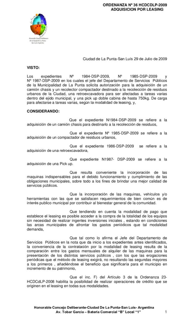 thumbnail of ORDENANZA Nº 36 LEASING-MDLP