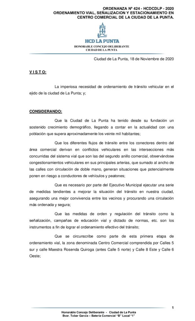 thumbnail of ORDENANZA Nº 424 -ORDENAMIENTO VIAL PRIMERA ETAPA