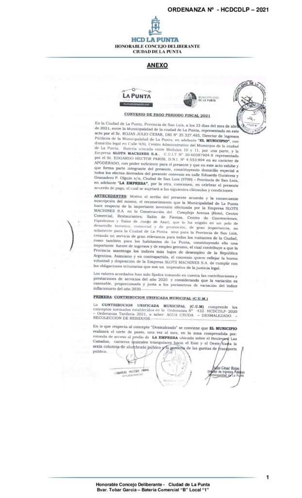 thumbnail of ORDENANZA Nº 433 -HOMOLOGACION CONTRATO DE COMODATO