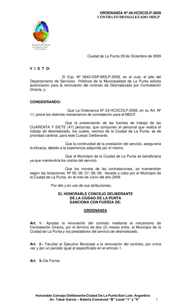 thumbnail of ORDENANZA Nº 46 DESMALEZADO
