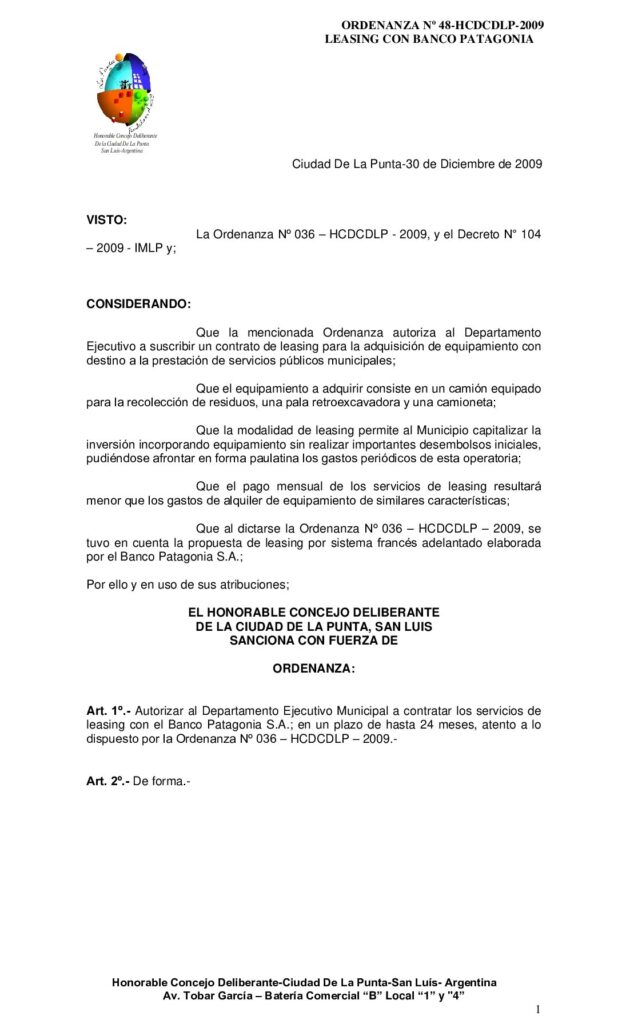 thumbnail of ORDENANZA Nº 48 leasing patagonia