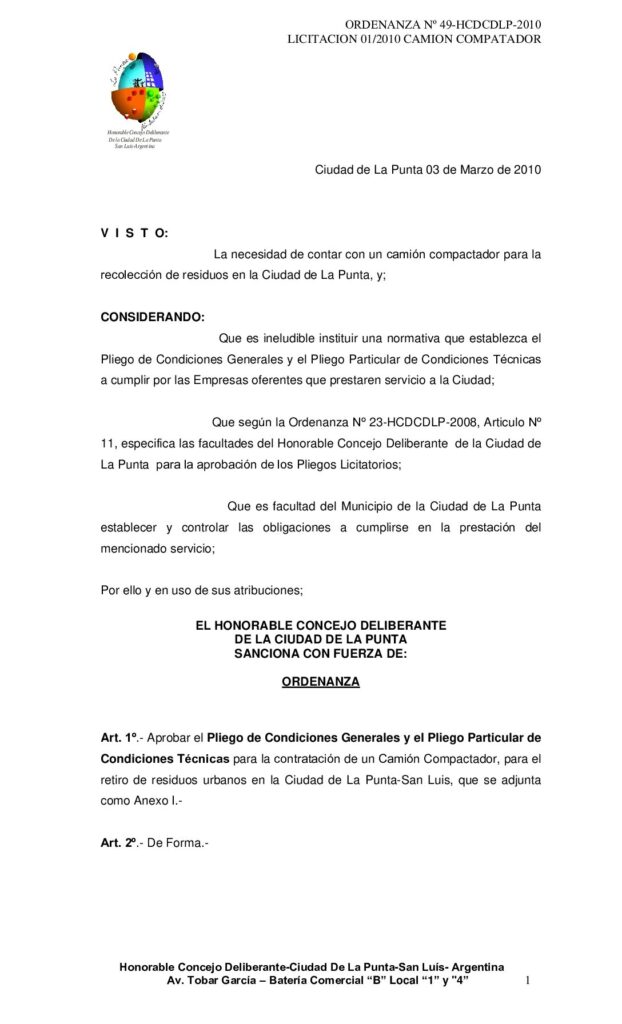 thumbnail of ORDENANZA Nº 49-LICITACION CAMION COMP