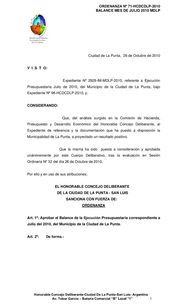 thumbnail of ORDENANZA Nº 71-BALANCE JULIO-2010
