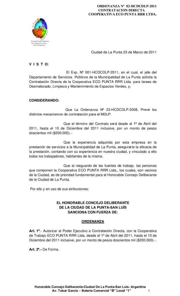 thumbnail of ORDENANZA Nº 82 CONT DIRECTA-ECOPUNTA