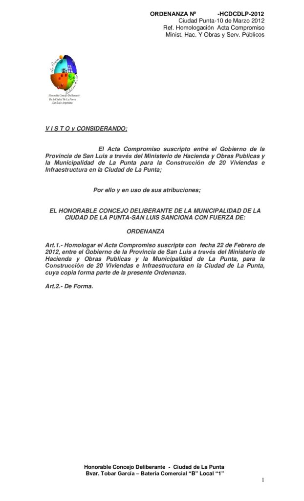 thumbnail of ORDENANZA Nº 98 vivienda acta compromiso