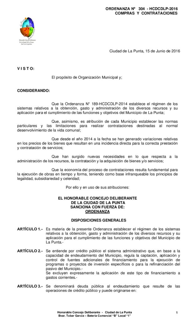 thumbnail of ORDENANZA N° 304 – COMPRAS Y CONTRATACIONES