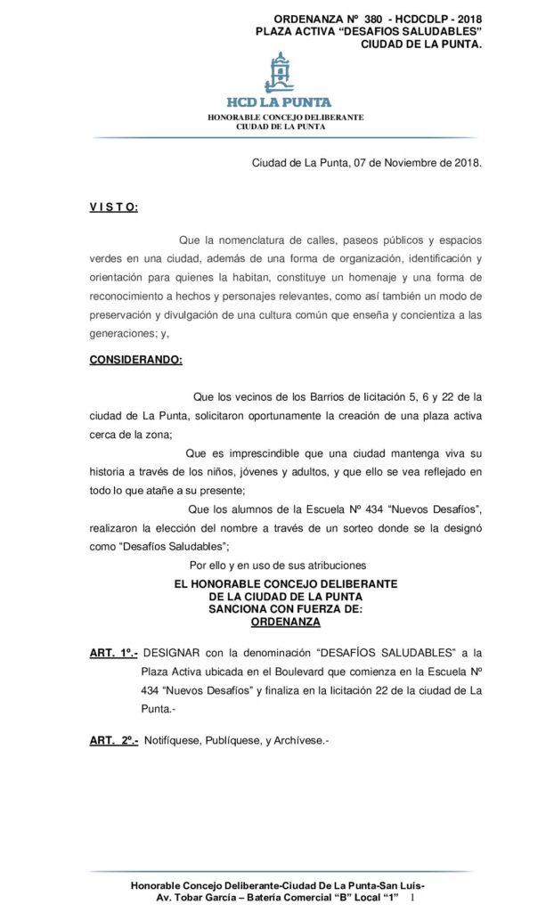 thumbnail of ORDENANZA N° 380 – APROBACION PLAZA ACTIVA DESAFIOS SALUDABLES