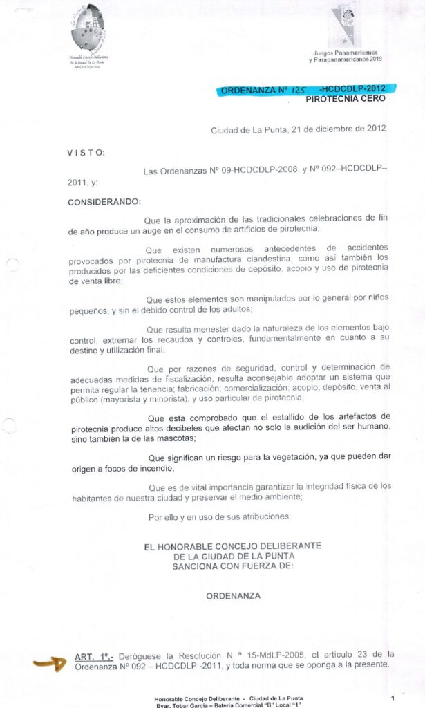 thumbnail of ORDENANZA N°125-VIGENTE-HCDCDLP-2012- PIROTECNIA CERO