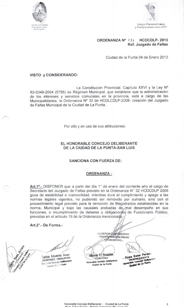 thumbnail of ORDENANZA N°131-VIGENTE-HCDCDLP-2013- Ref.JUZGADO DE FALTAS