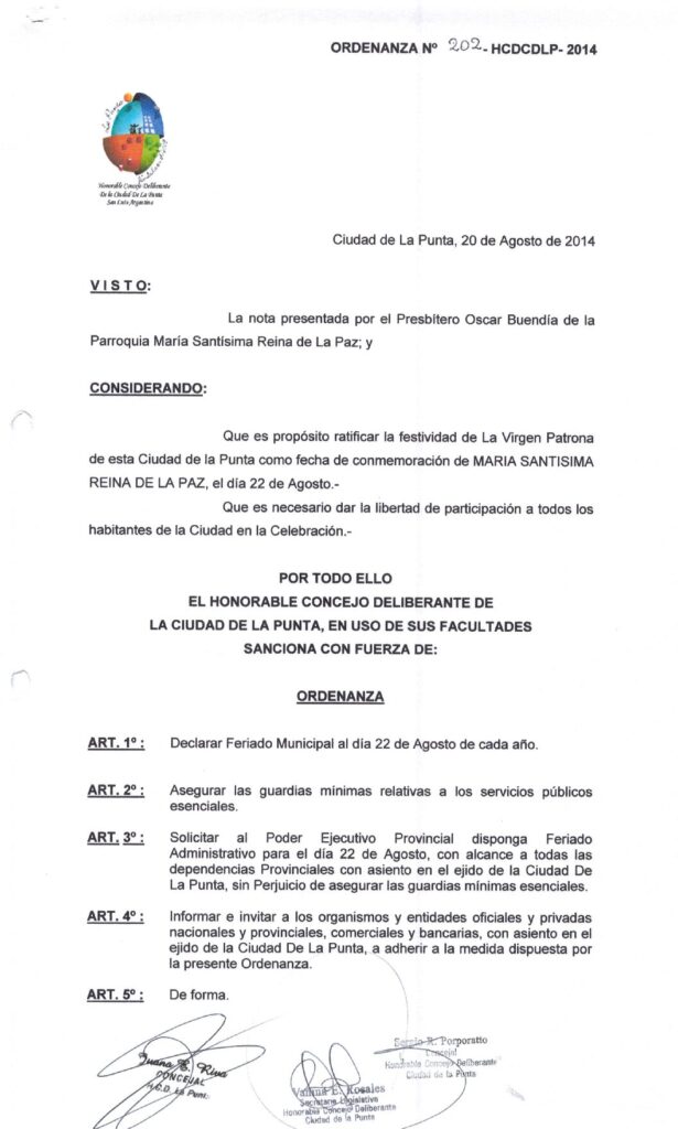 thumbnail of ORDENANZA N°202-VIGENTE-HCDCDLP-2014- FERIADO MUNICIPAL 22 DE AGOSTO