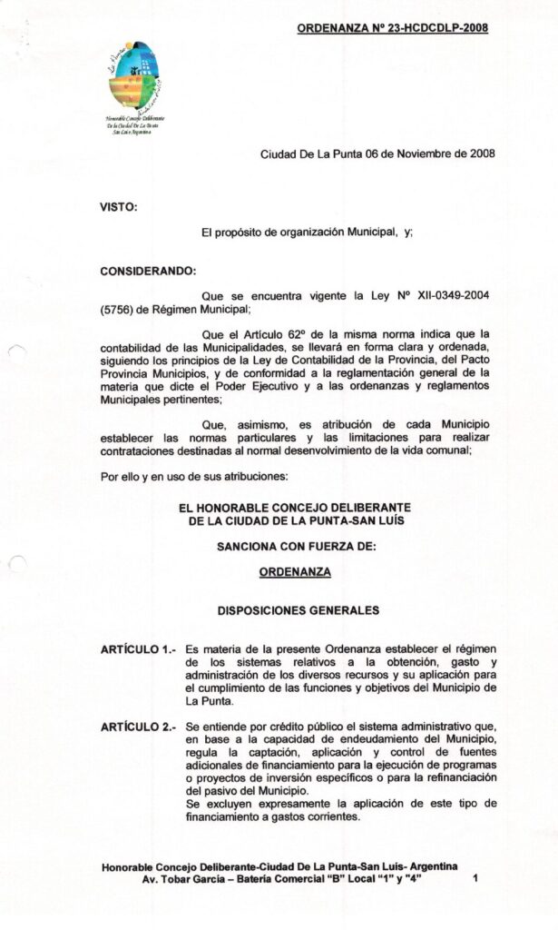 thumbnail of ORDENANZA N°23-NO VIGENTE-HCDCDLP-2008- DISPOSICIONES GENERALES COMPRAS CONTRATACIONES