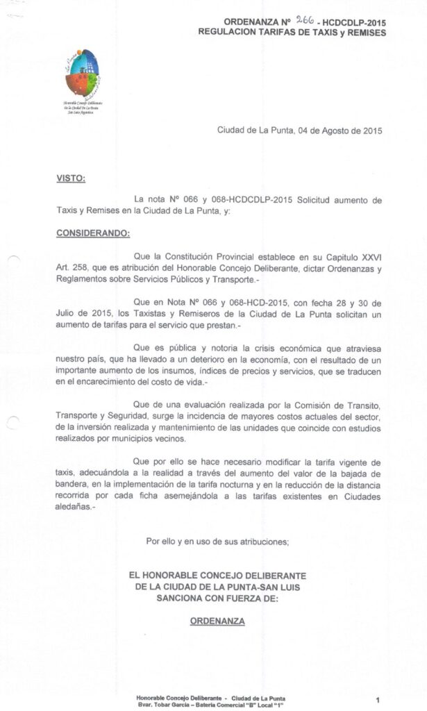 thumbnail of ORDENANZA N°265-NO VIGENTE-HCDCDLP-2015- LICENCIA DEL SR. INTENDENTE