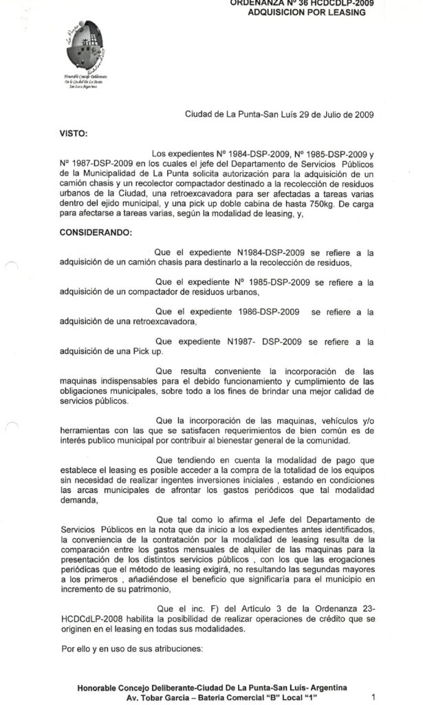 thumbnail of ORDENANZA N°36-NO VIGENTE-HCDCDLP-2009- ADQUISICION POR LESING.