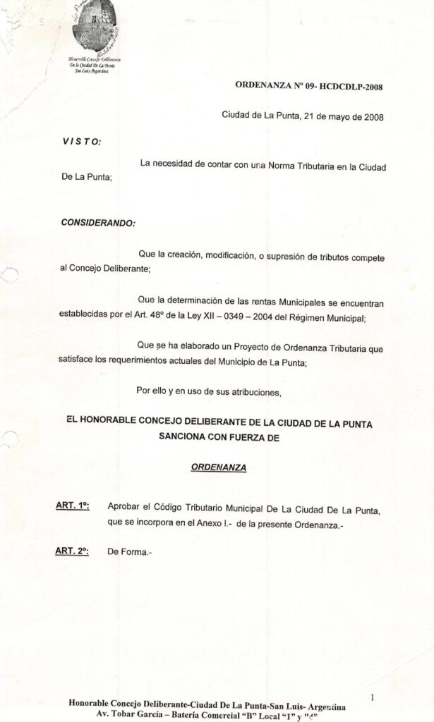 thumbnail of ORDENANZA N°9-VIGENTE-HCDCDLP-2008 CODIGO TRIBUTARIO